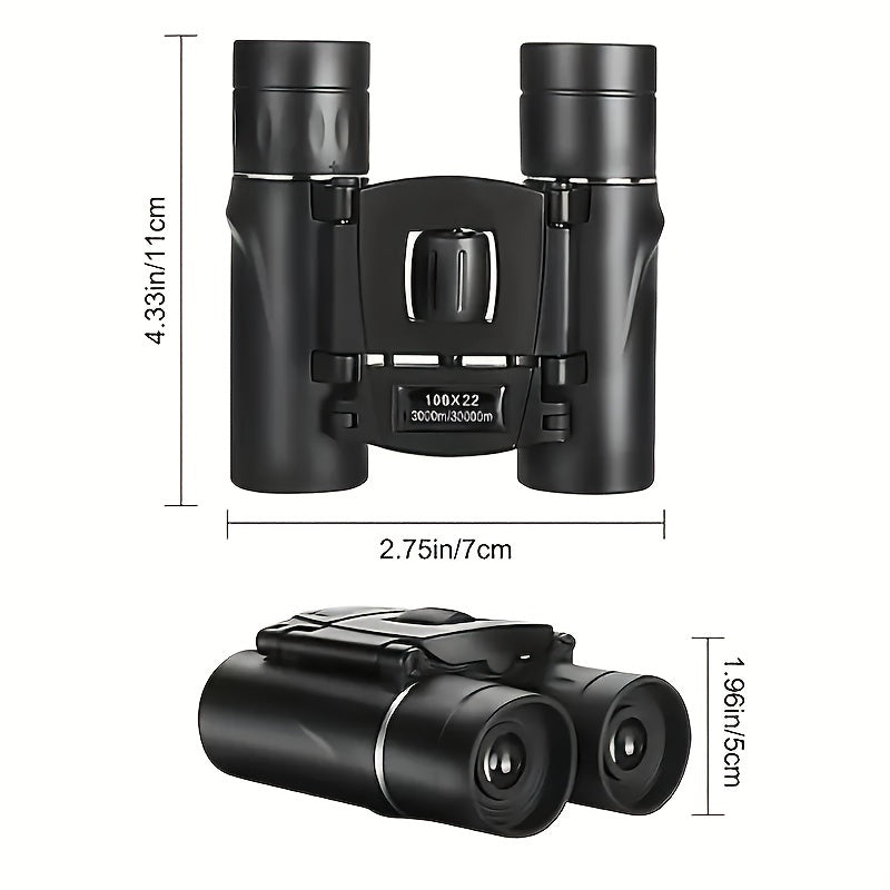 Zoom Bird Watching Binoculars Folding Binoculars with Phone Clip