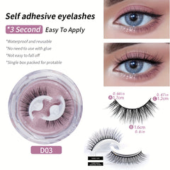 Self-adhesive False Eyelashes Round Box C Curling