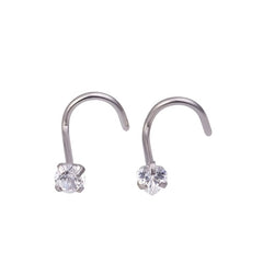 4 Pcs Zircon Stainless Steel Nose Stud Set Body Piercing Jewelry