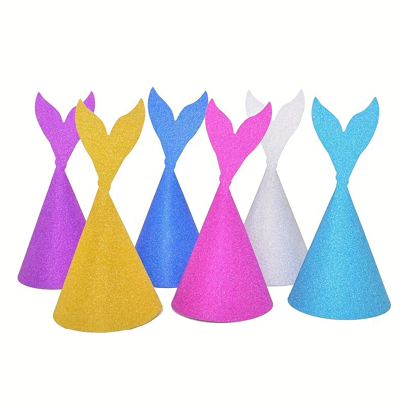 10pcs Glitter Birthday Hat Paper Party Hats Cone Hats Solid Art Craft Caps