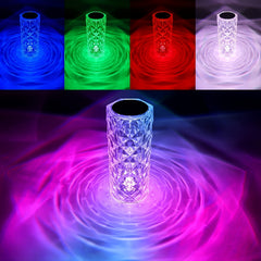 Remote Control Touch Crystal Table Lamp RGB Bedroom Balcony USB Charging Lamp