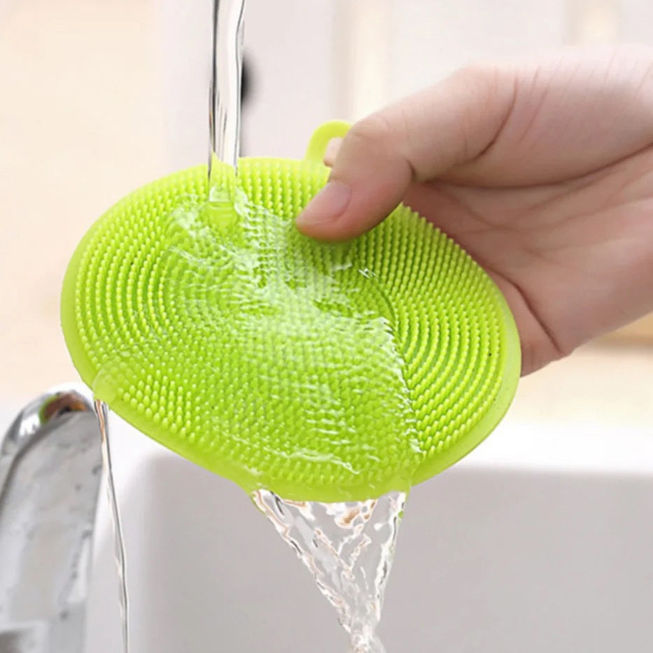 5pcs Silicone Kitchen Cleaning Brush Dishwashing Fruit Vegetable Pot Pan Sponge