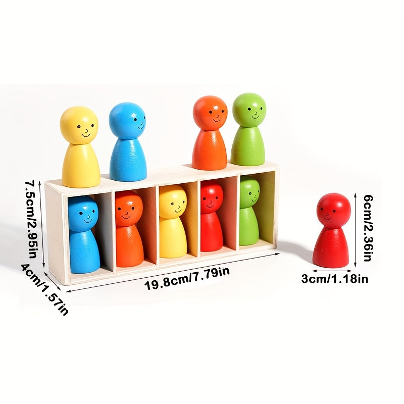 Wood Matching Memory Game - 12 Wooden Puppets Board Game