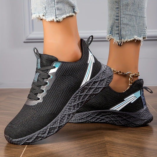 Women's Shockproof Lace Up Running Shoes Breathable Mesh Outdoor Sneakers
