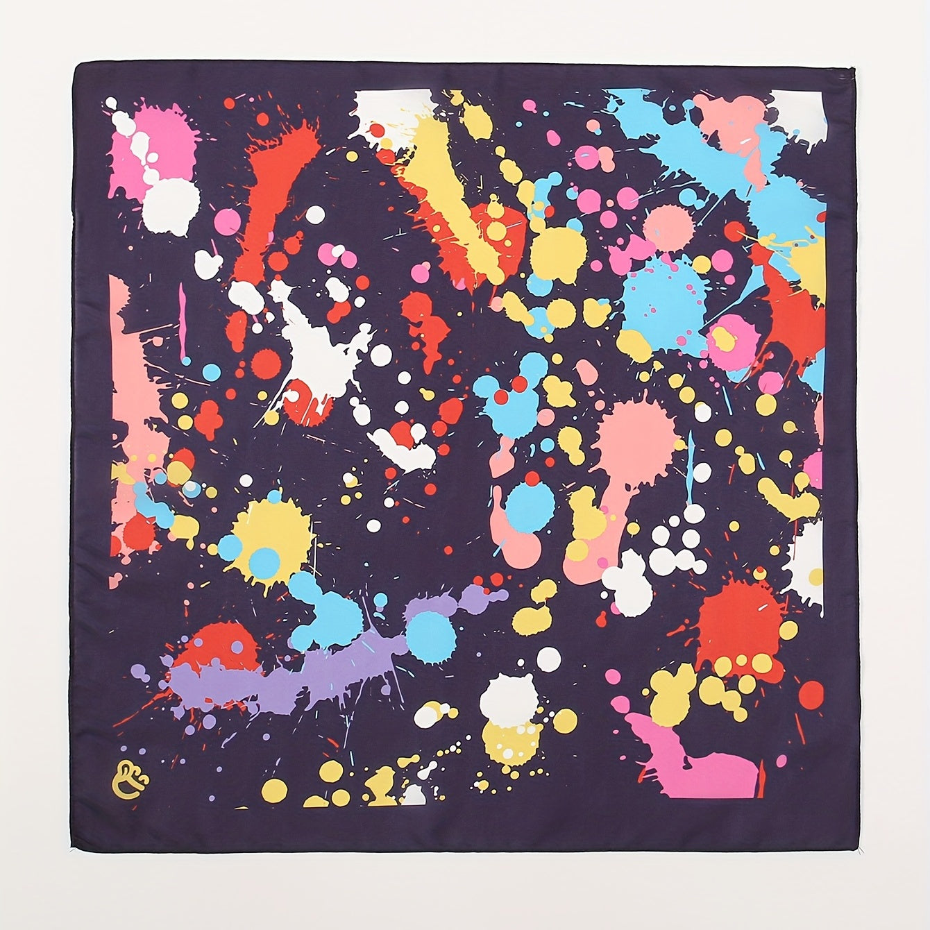 Colorful Spray Print Bandana Square Scarf Women Head Wrap