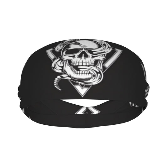 Skull & Snake Sports Headband Sweat Wicking Stretchy Unisex Polyester