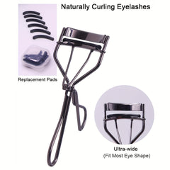 Eyelash Curler with Steel Comb and 6 Replacement Pads