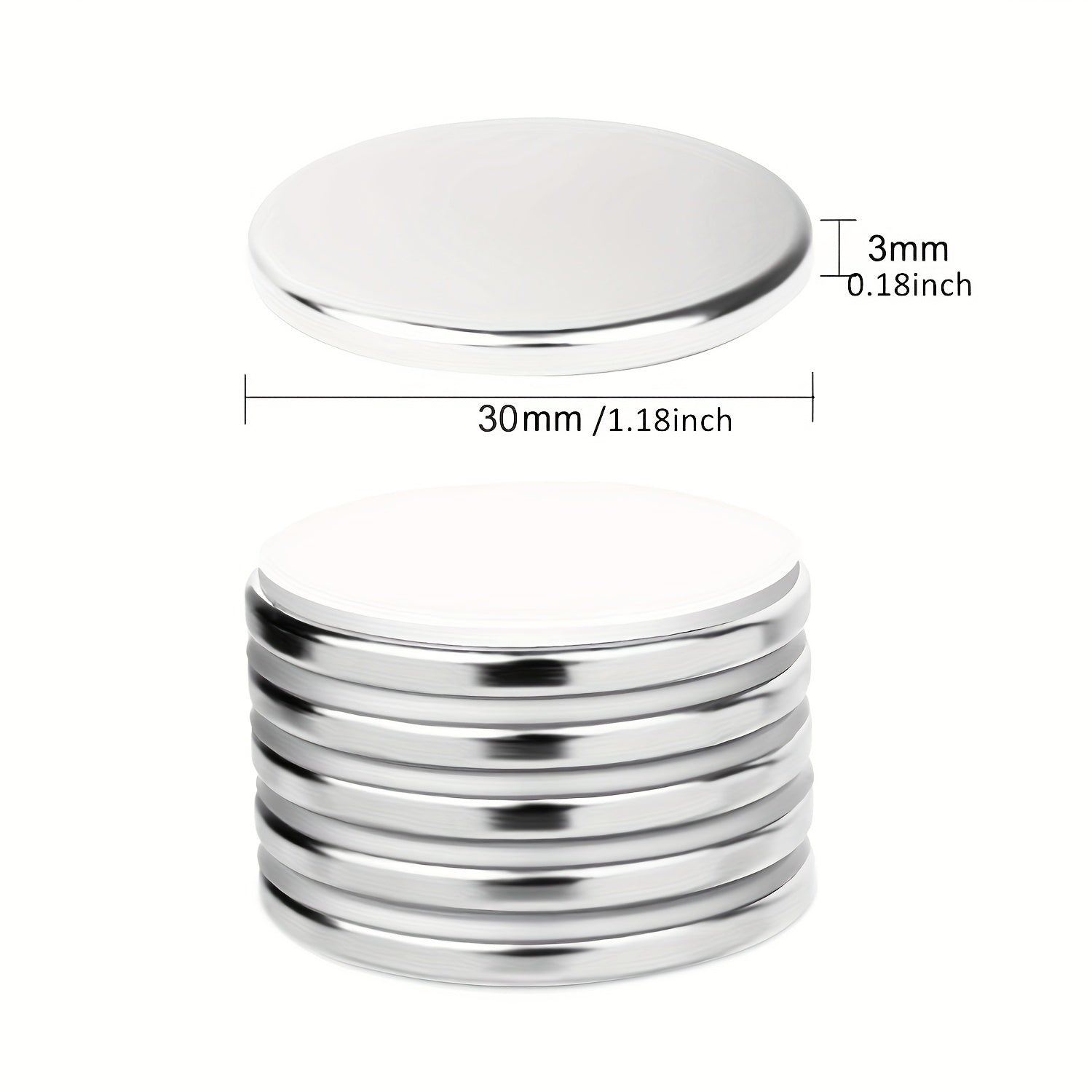 Strong Magnet 30 X 3mm 8 KG Pull Neodymium Magnets Fridge Magnets Round Magnets