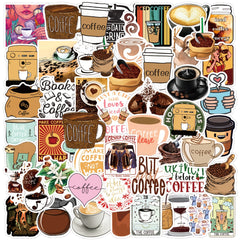 Coffee Vinyl Waterproof Stickers Laptop Water Bottles Car Decals