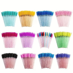 50pcs Crystal Eyelash Brushes for Extensions and Makeup