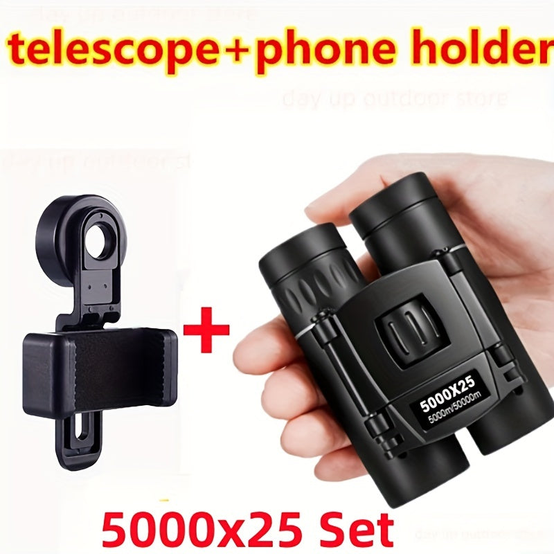 Compact HD Binoculars Bak4 Prism Portable Foldable Waterproof High Magnification