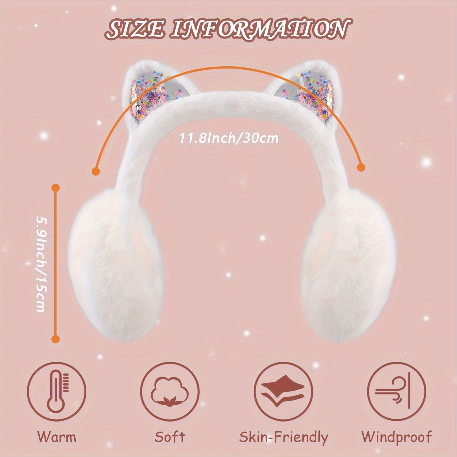 2 Pack Plush Ear Muffs Winter Ear Warmers Unisex Hand Wash Fabric