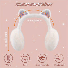 2 Pack Plush Ear Muffs Winter Ear Warmers Unisex Hand Wash Fabric