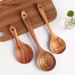 5pcs Wooden Cooking Spoon Set for Effortless Meal Prep