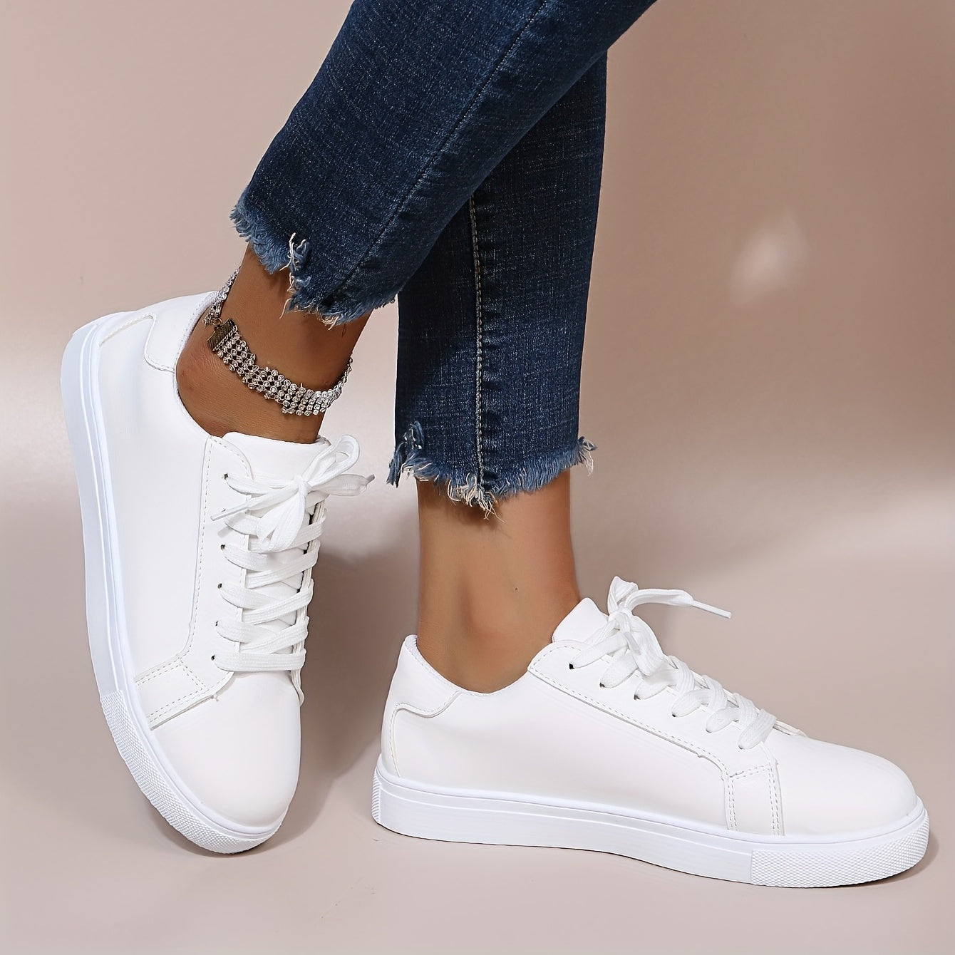 Women's Solid Skate Shoes Lightweight Sneaker For School