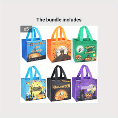 6pcs Halloween Bags Trick Or Treat Tote Gift Bags With Handles