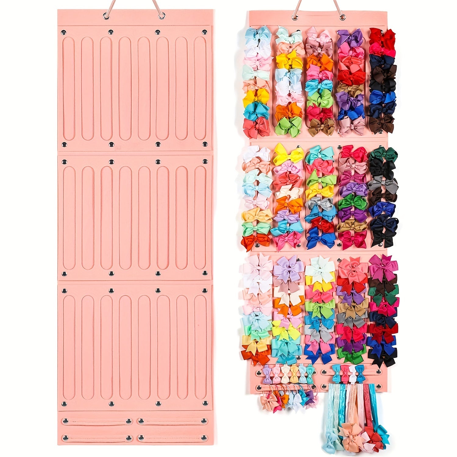 Girls Hair Bows Organizer - 27 Ribbons - Hair Accessories Storage