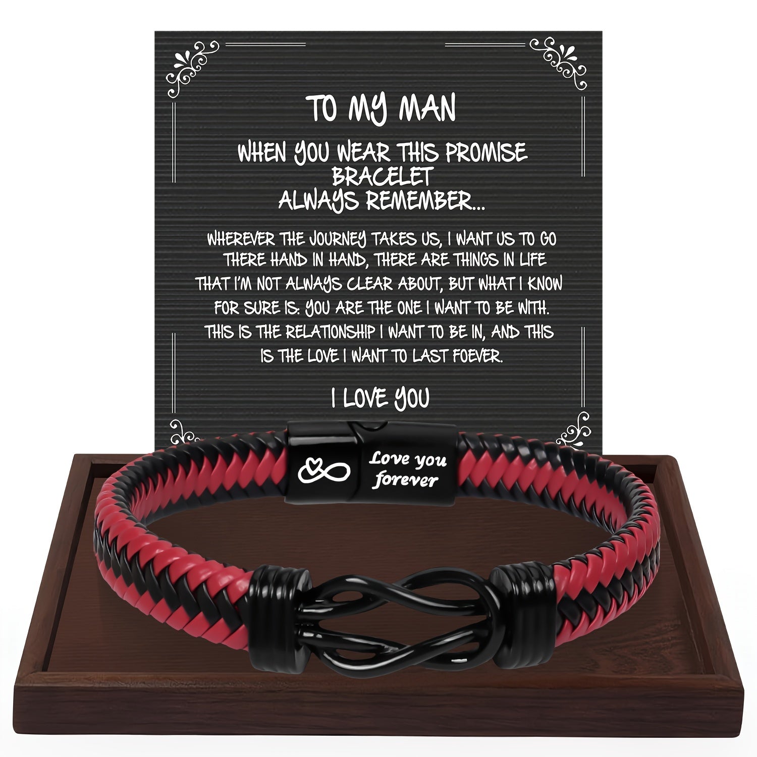 PU Leather Bracelet Christmas Gift for Man - Birthday Gift for Uncle Father Husb