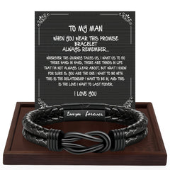 Unisex Love You Forever Braided Leather Bracelet