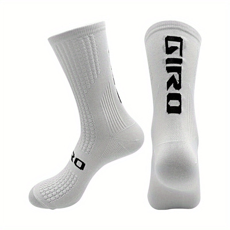 Breathable Mid Calf Sports Socks for Cycling Running - 1 Pair