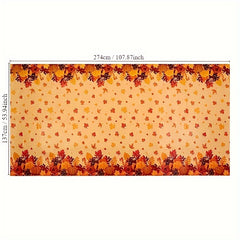 Thanksgiving Tablecloth Disposable Fall Pumpkin Maple Leaf Table Cover
