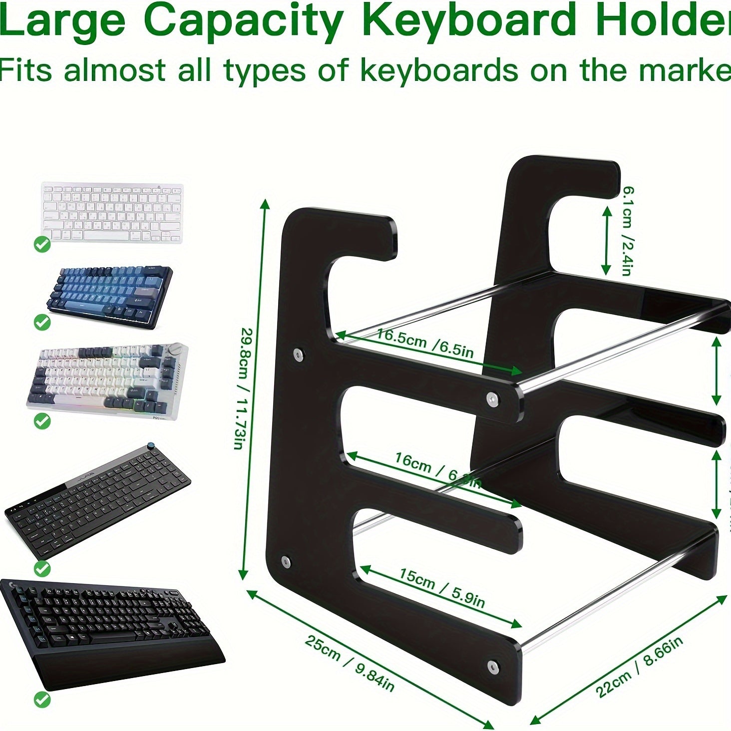 Acrylic Keyboard Stand 3 Layer Storage Rack
