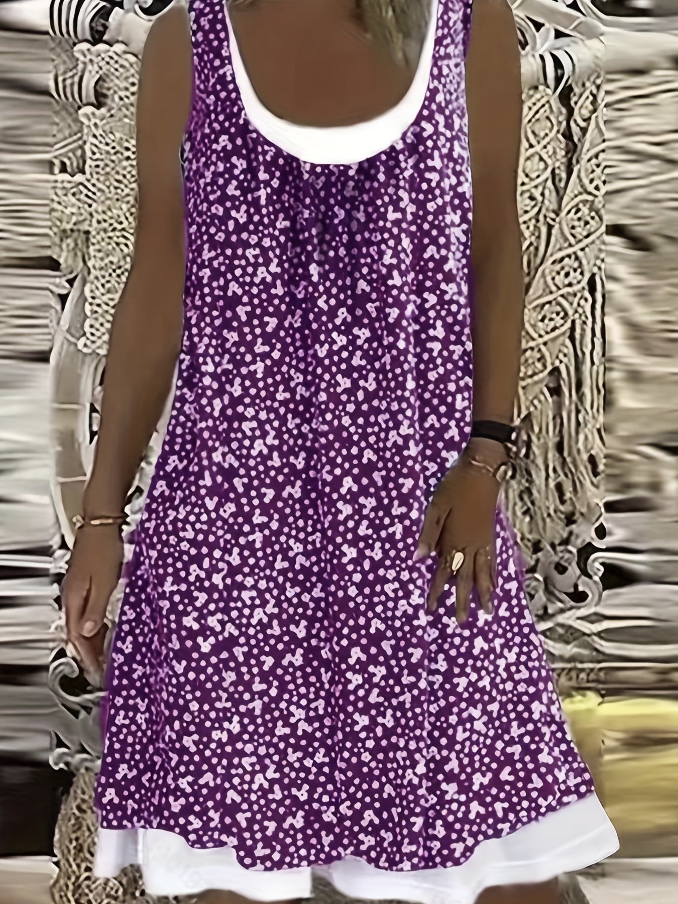  Casual Ruched Floral Print Tank Dress