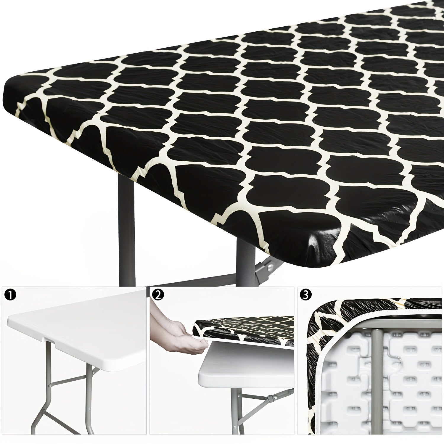 Elastic Outdoor Table Cover Waterproof PVC Cloth