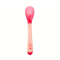 Baby Temp Sensing Spoon Feeding Tableware Soft Head Spoon