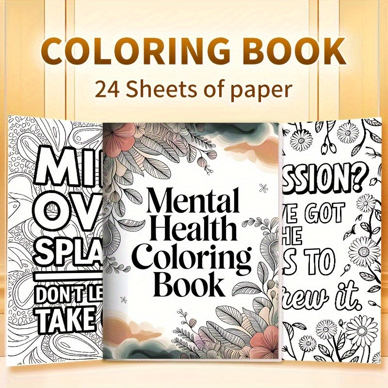 Mindful Phrases Adult Coloring Book: Stress Relief Designs
