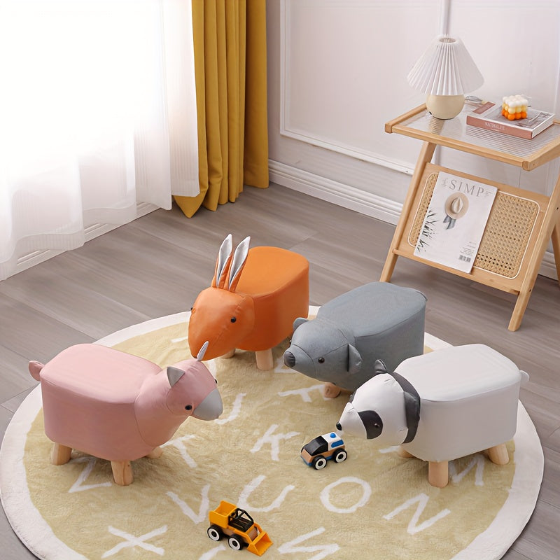 Animal Stools Small Rabbits Solid Wood Stools Cartoon Stools