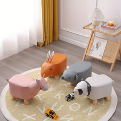Animal Stools Small Rabbits Solid Wood Stools Cartoon Stools