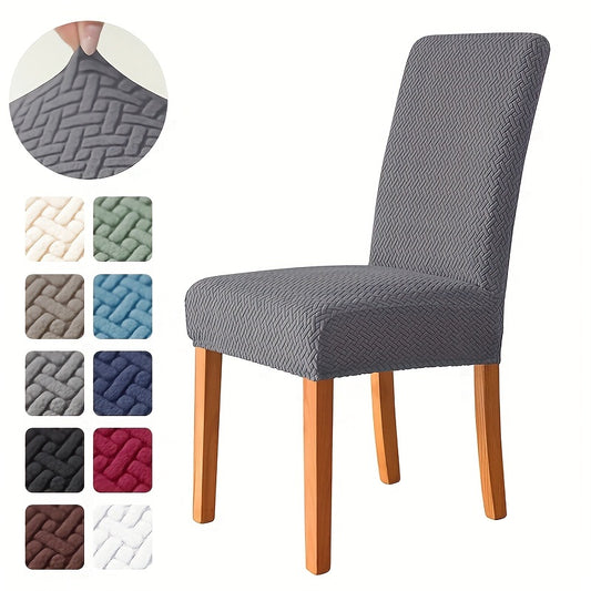 Washable Polar Fleece Chair Cover Stretchable Slipcover for Dining Chairs