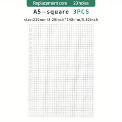 A4 A5 26 Hole Loose Leaf Book Shell for Student Notebooks with Exams Clip