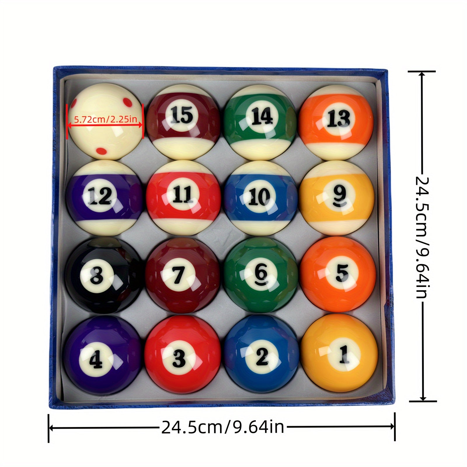 16 Billiard Pool Balls Set 2 1/4 Regulation Size