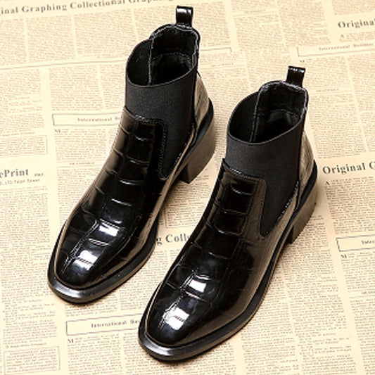 Women's Block Heel Chelsea Boots Slip On Ankle Boots