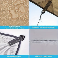 Waterproof Camping Tarp with Pole - Portable Survival Shelter