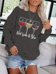 Graphic Print Pullover Sweatshirt Women's Casual Crew Neck Fall & Winter