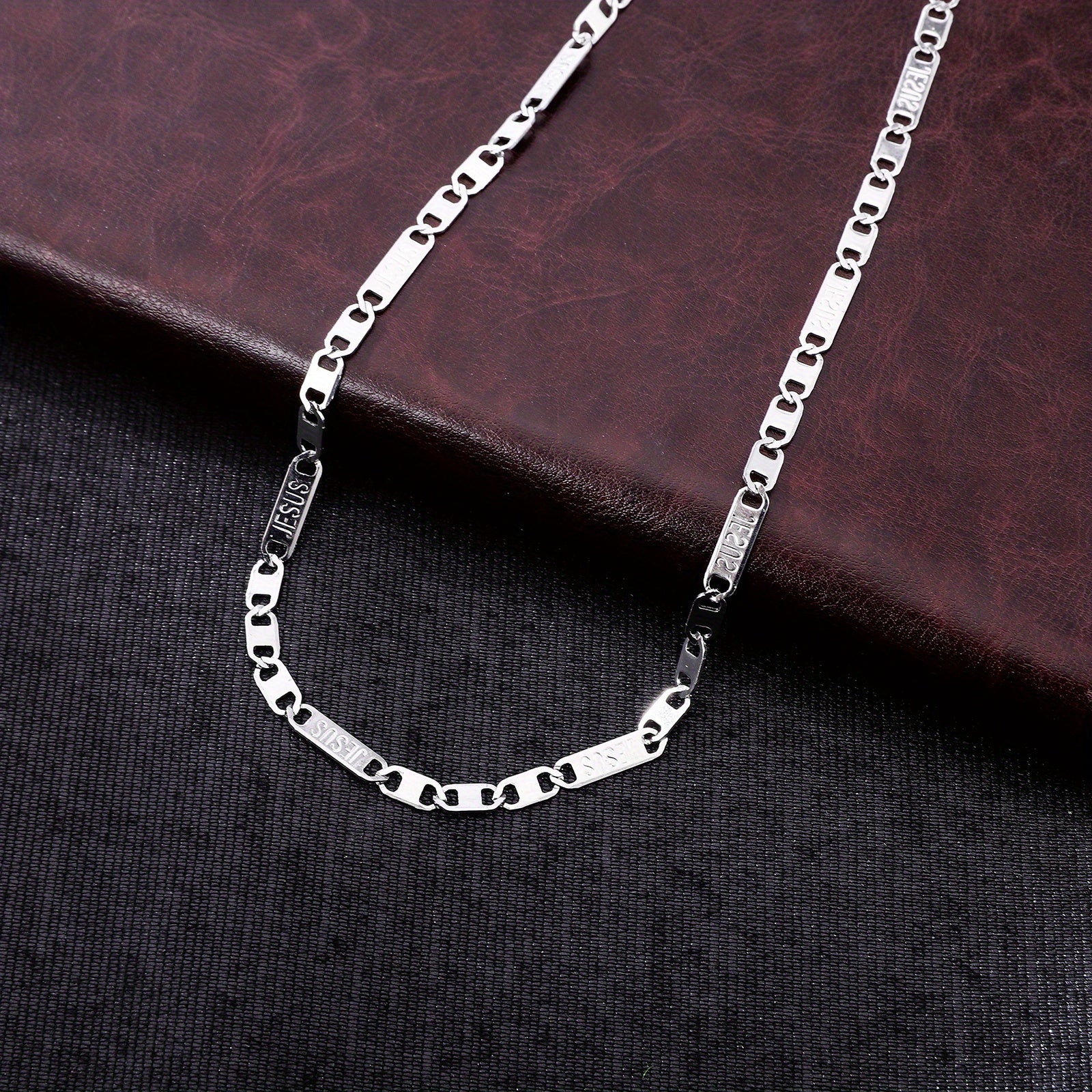Men's Oval Shield Necklace Boys Hip Hop Chain