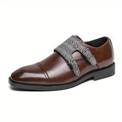 Men's Cap Toe Double Monk Strap Slip On Loafers
