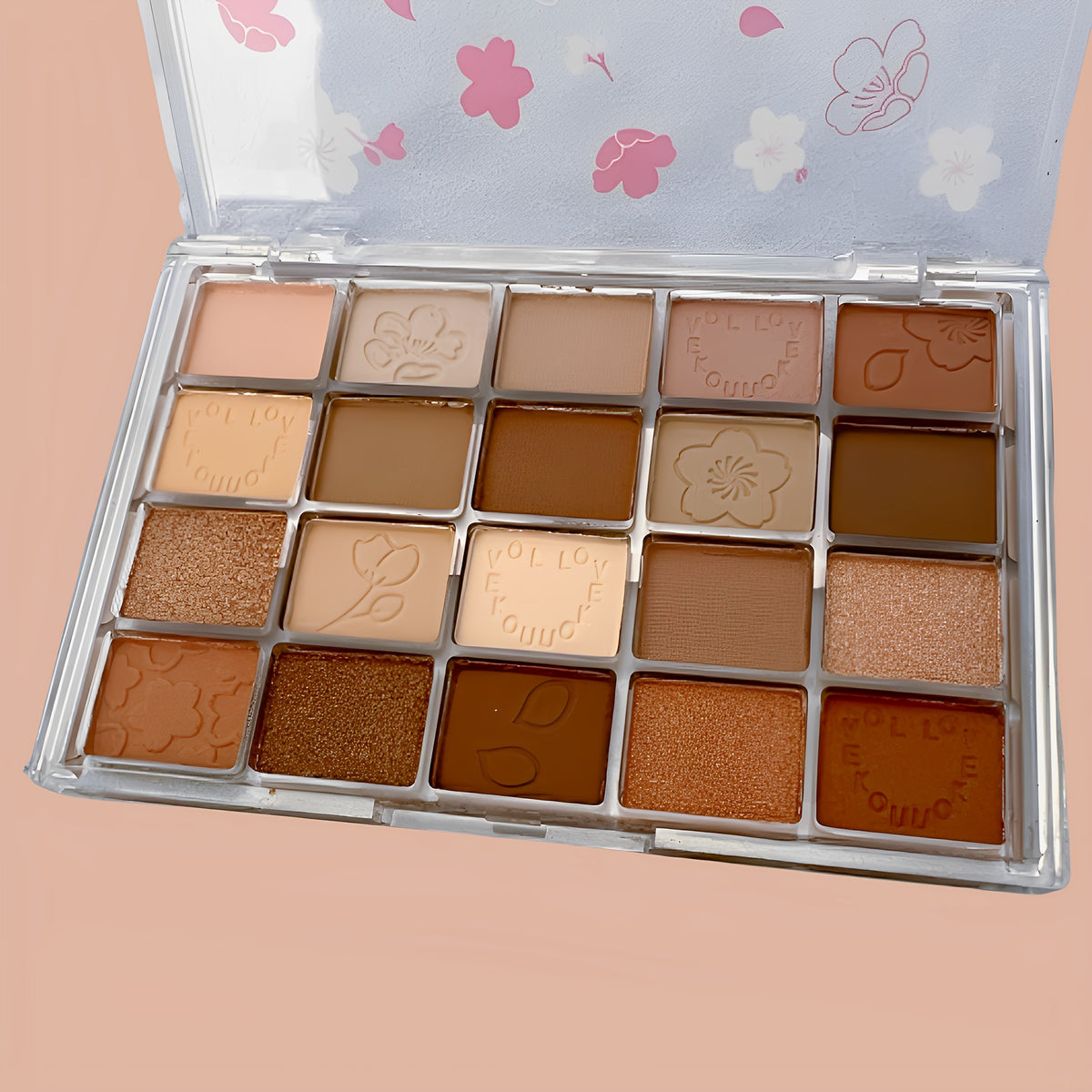 20 Shade Pearly Matte Eyeshadow Palette, Brown Milk Tea Tone