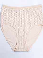 4 Pack Plus Size Basic Panties Set Women's Plus Pin Dot Print Underwear