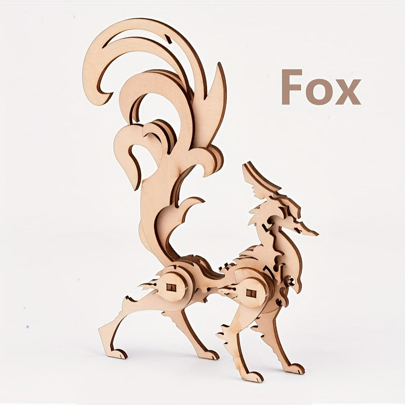 3D Wooden Puzzle Mythical Chinese Dragon DIY Handcrafted Wooden Puzzle Model
