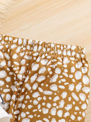 Toddler Girl's Deer Pattern 2pcs Waffle Texture Sweatshirt & Leggings Set