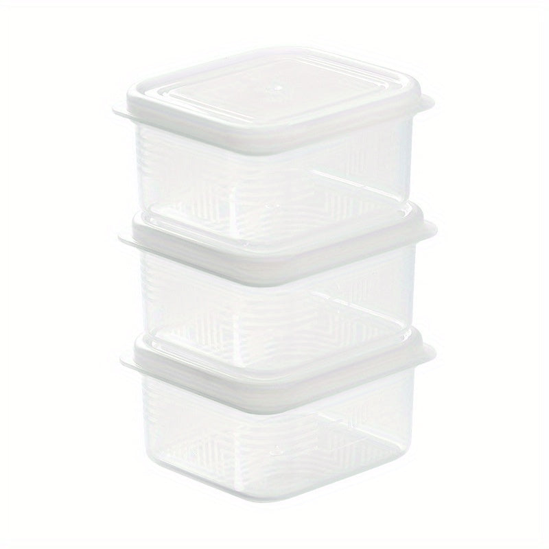 3pcs Plastic Refrigerator Storage Box Transparent Fridge Fruit Vegetable Crisper