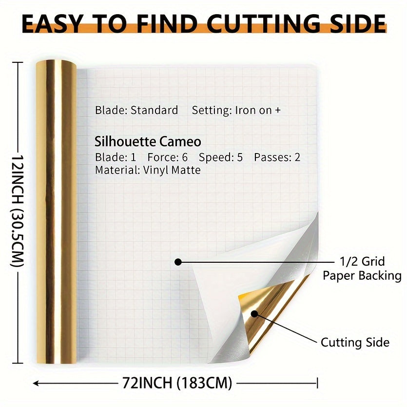 Permanent Vinyl 30 X 6 FT Glossy Adhesive Vinyl Roll