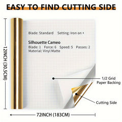 Permanent Vinyl 30 X 6 FT Glossy Adhesive Vinyl Roll