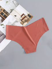 4 Pack Seamless Panties Sporty & Comfy Solid Brief Panties