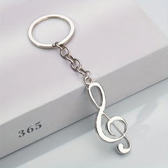 Music Note Metal Keychain Stainless Steel Bag Music Symbol Jewelry