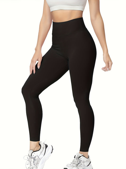 5pcs High Waist Yoga Leggings Solid Fitness Tight Pants Women's Activewear